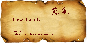 Rácz Hermia névjegykártya